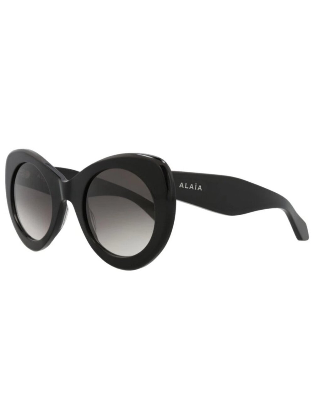 New Alaia Women's Sunglasses Cat Eye Recycled Acetate Frame Black Black Grey